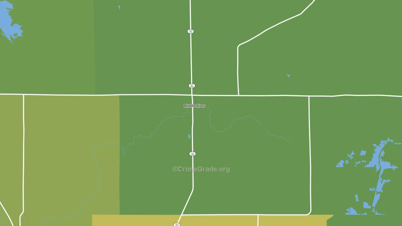 Middle River, MN Map of Vehicle Theft Rates