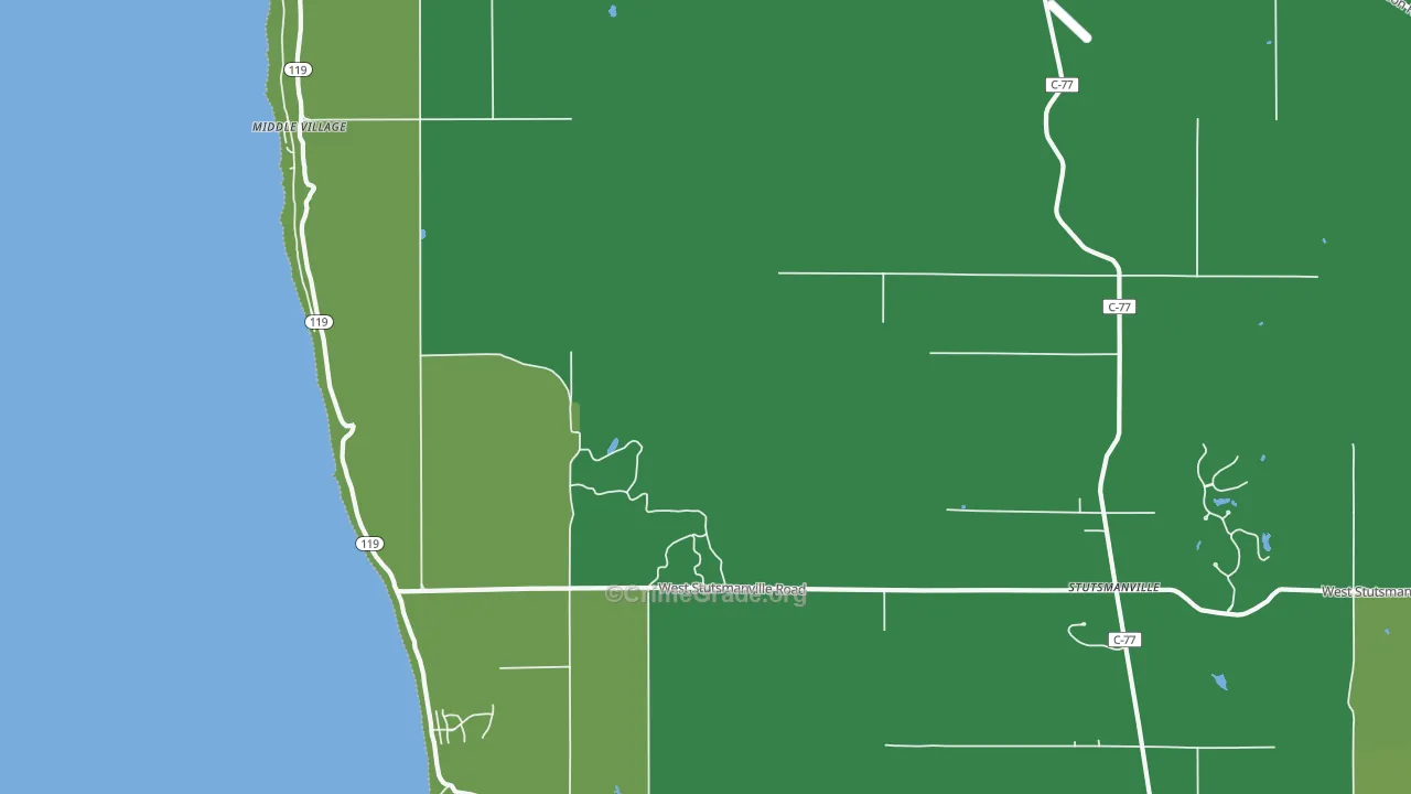 Middle Village, MI Map of Vehicle Theft Rates