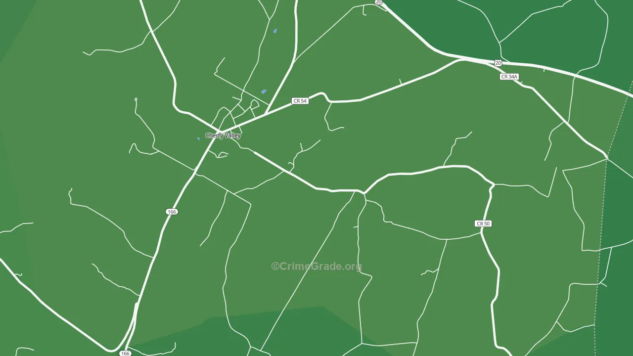 Middlefield Center, NY Map of Vehicle Theft Rates
