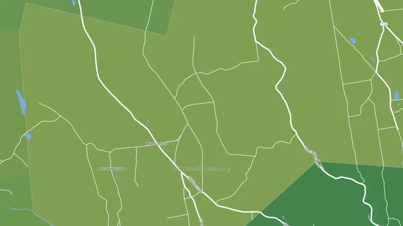 Middlefield, MA Map of Vehicle Theft Rates