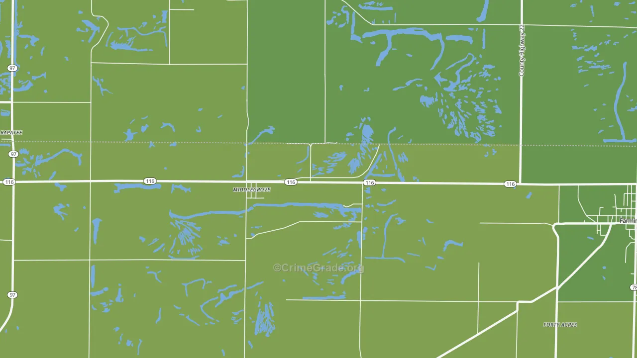 Middlegrove, IL Map of Vehicle Theft Rates