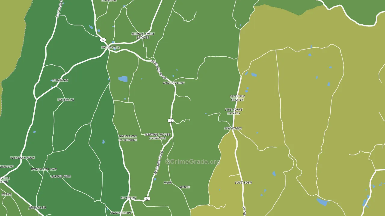 Middlepoint, MD Map of Vehicle Theft Rates