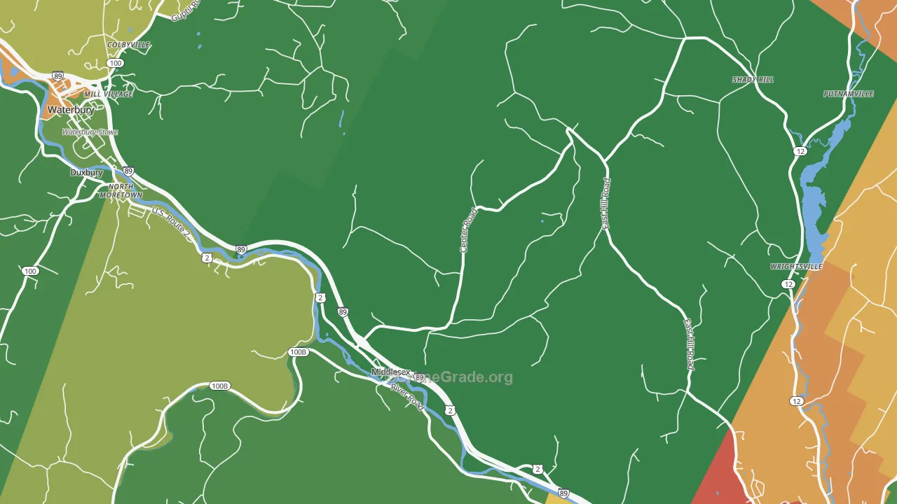 Middlesex, VT Map of Vehicle Theft Rates
