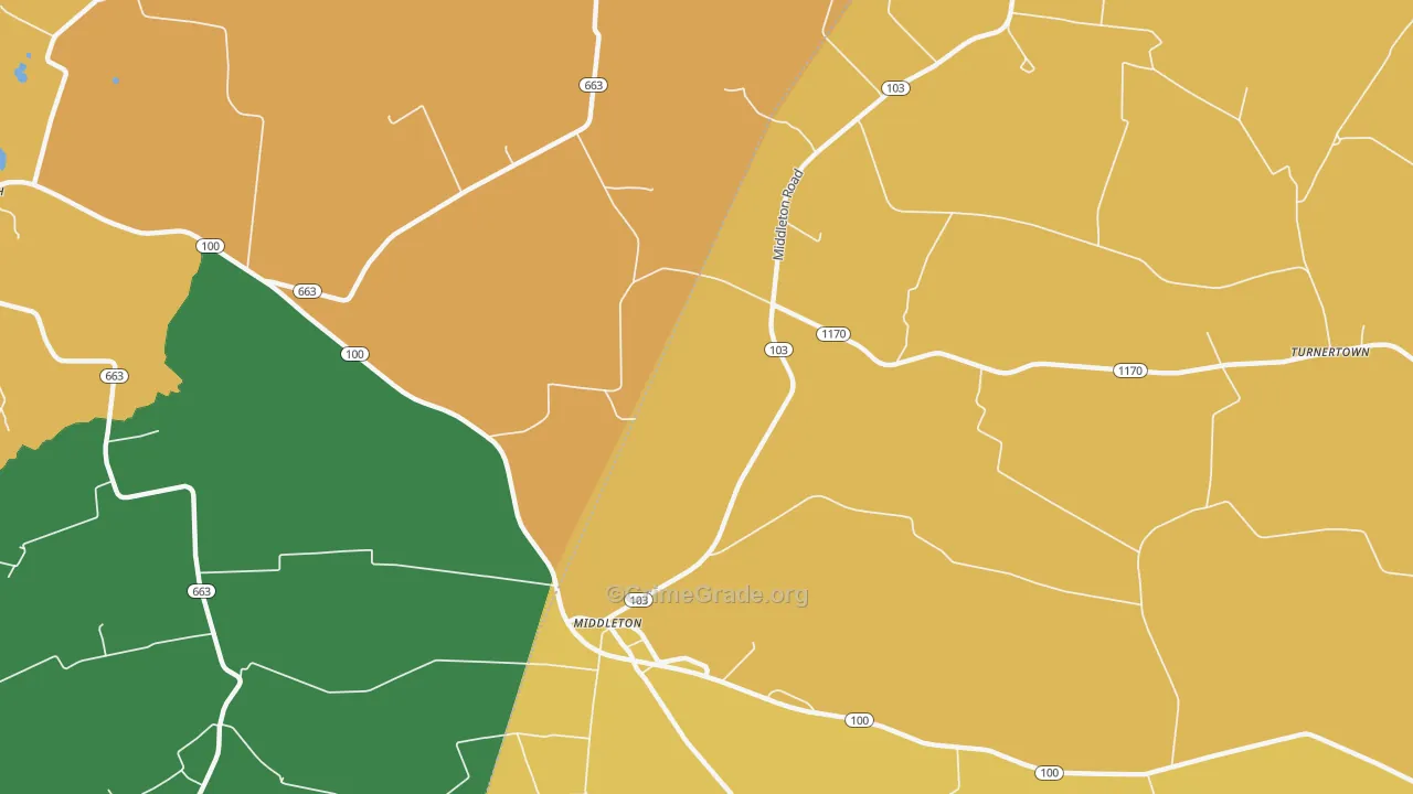Middleton, KY Map of Vehicle Theft Rates