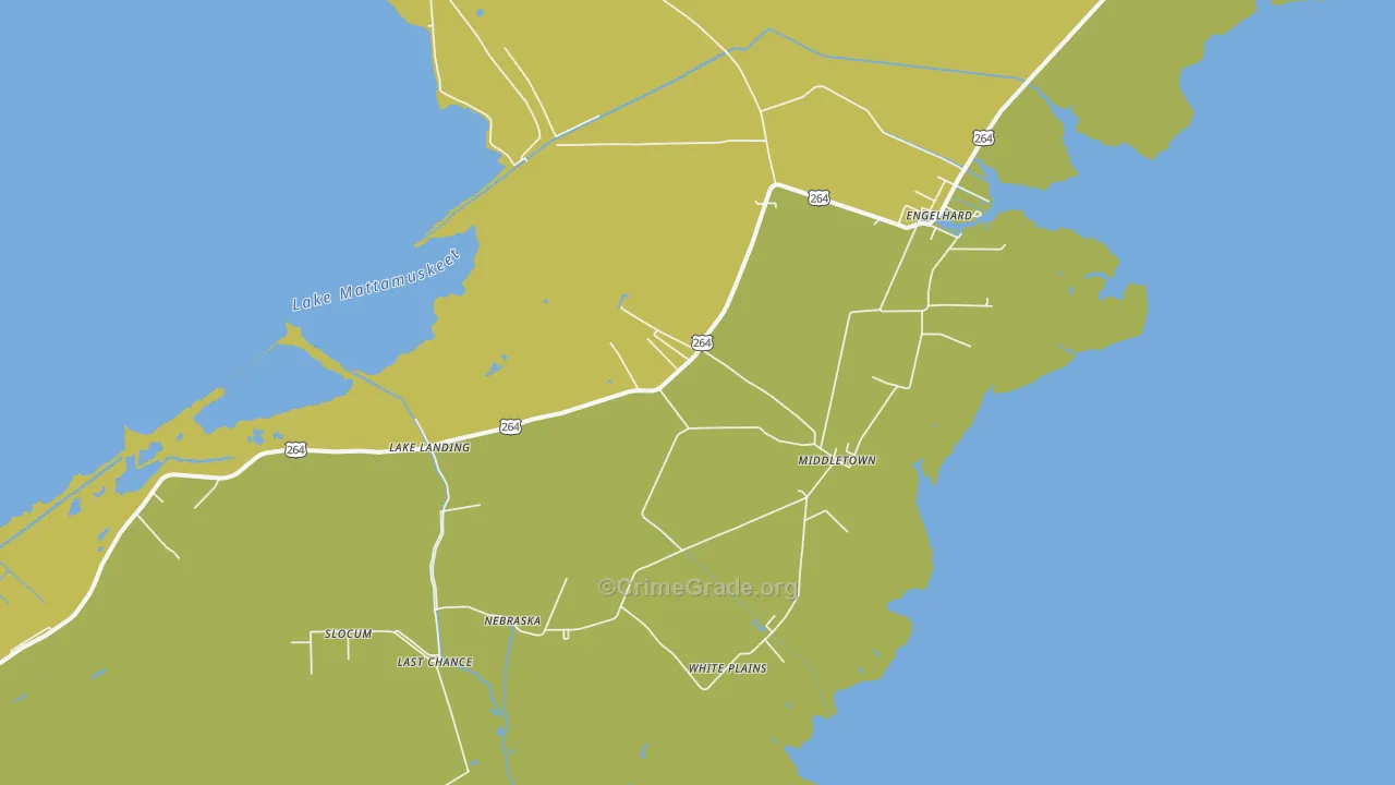 Middletown, NC Map of Vehicle Theft Rates