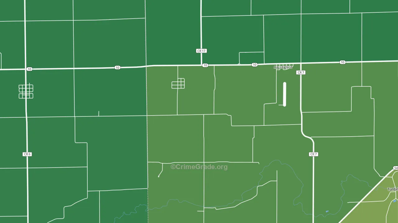 Midland City, IL Map of Vehicle Theft Rates