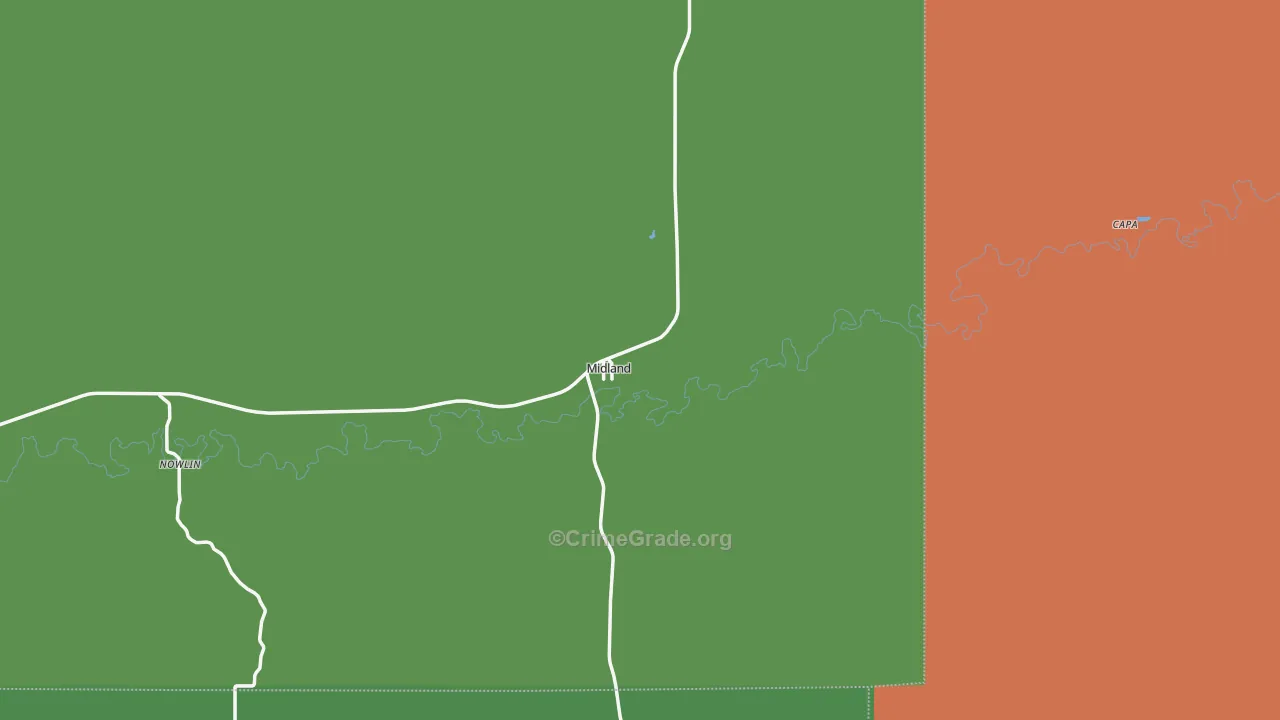 Midland, SD Map of Vehicle Theft Rates