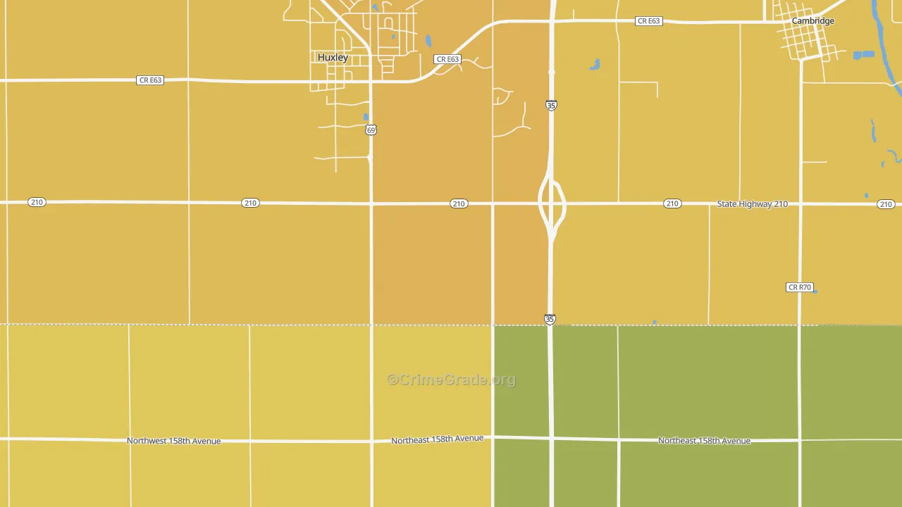 Midvale, IA Map of Vehicle Theft Rates