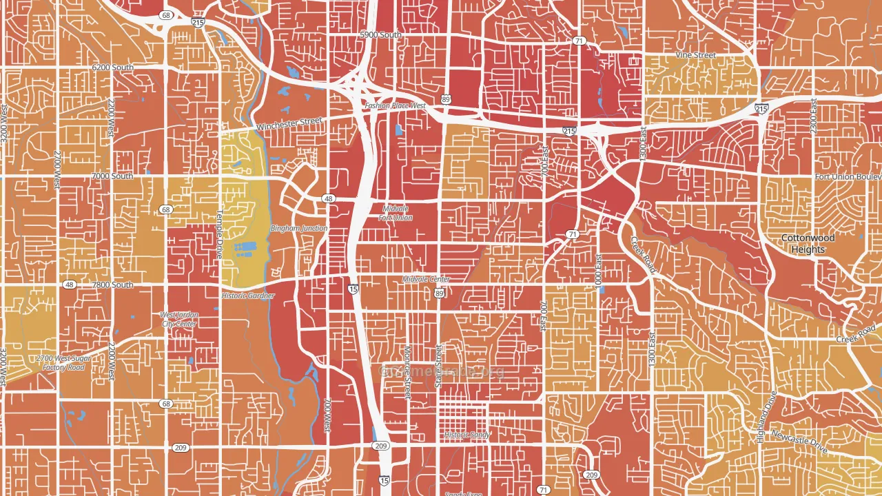 Midvale, UT Map of Vehicle Theft Rates