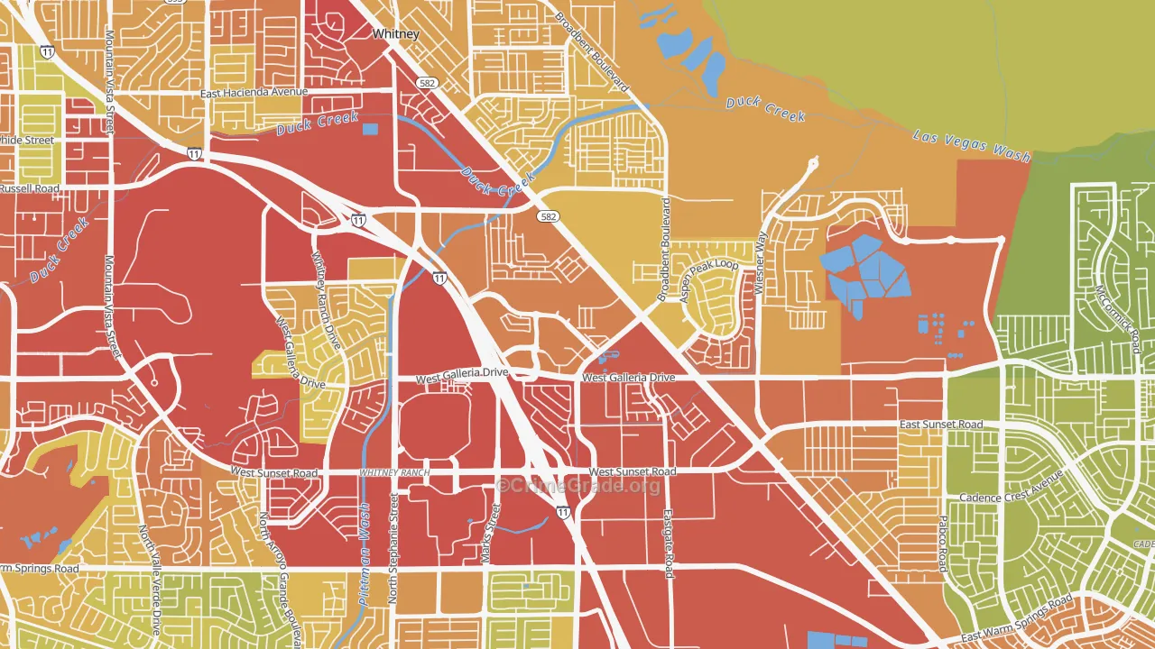 Midway, Henderson, NV Map of Vehicle Theft Rates
