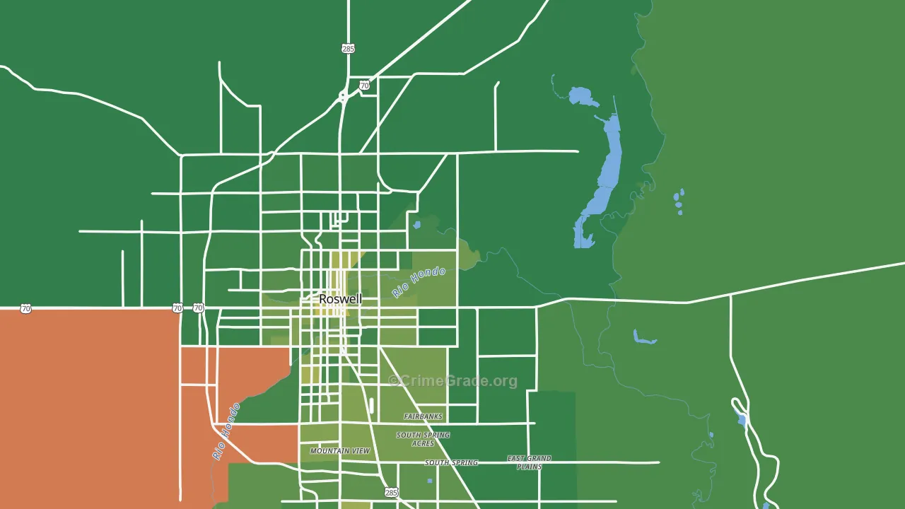 Midway, NM Map of Vehicle Theft Rates