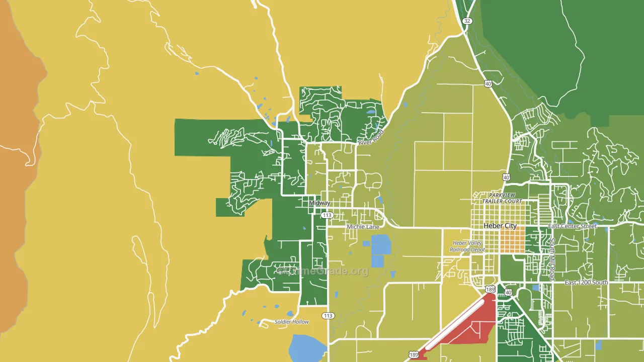 Midway, UT Map of Vehicle Theft Rates