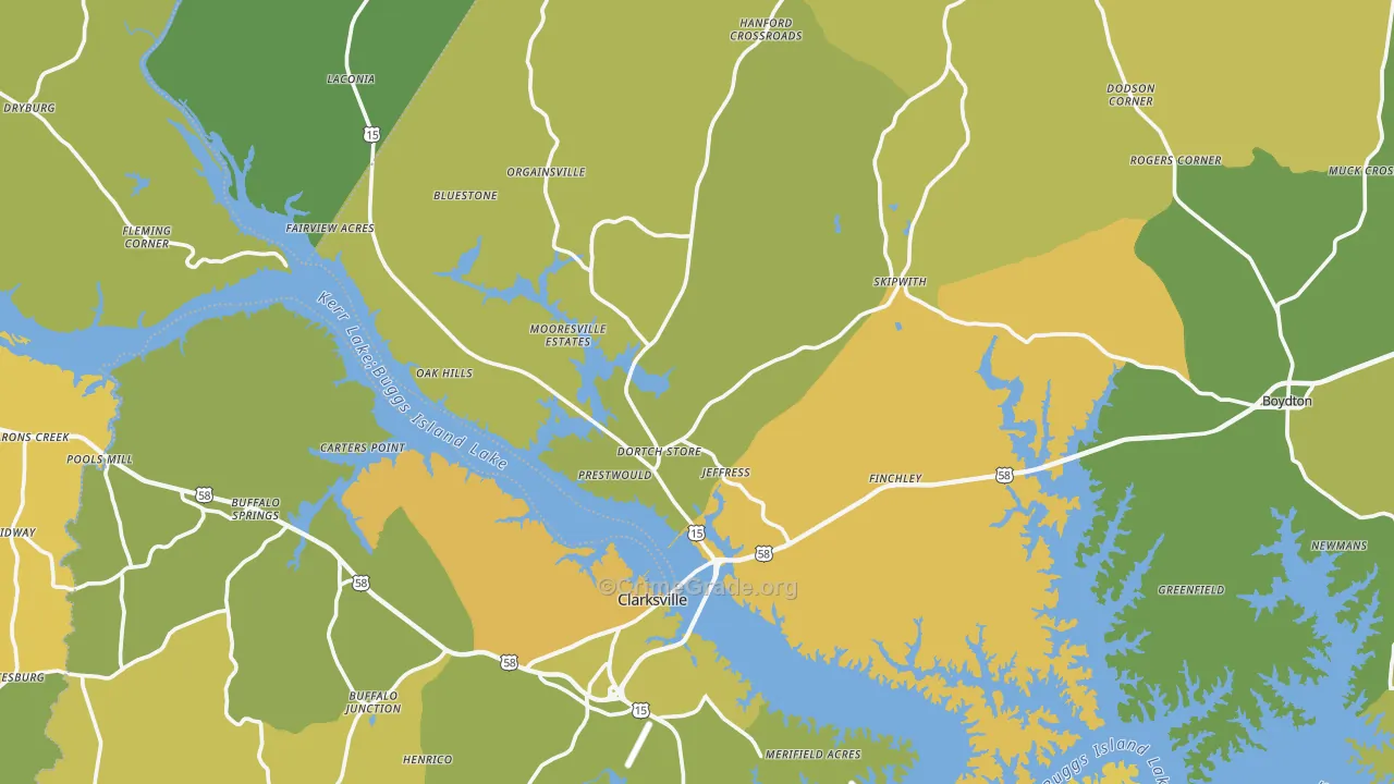 Midway, VA Map of Vehicle Theft Rates