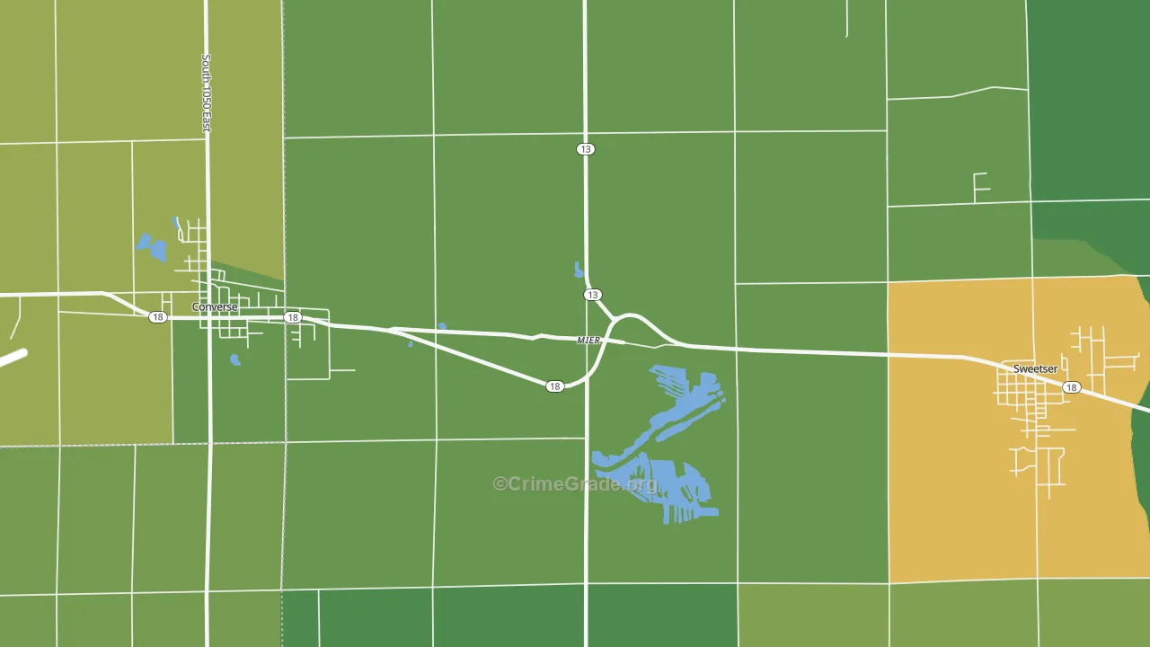 Mier, IN Map of Vehicle Theft Rates