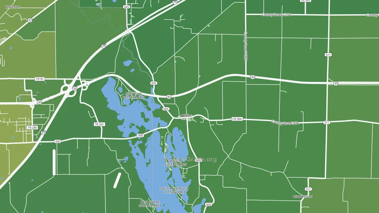 Mifflin, OH Map of Vehicle Theft Rates