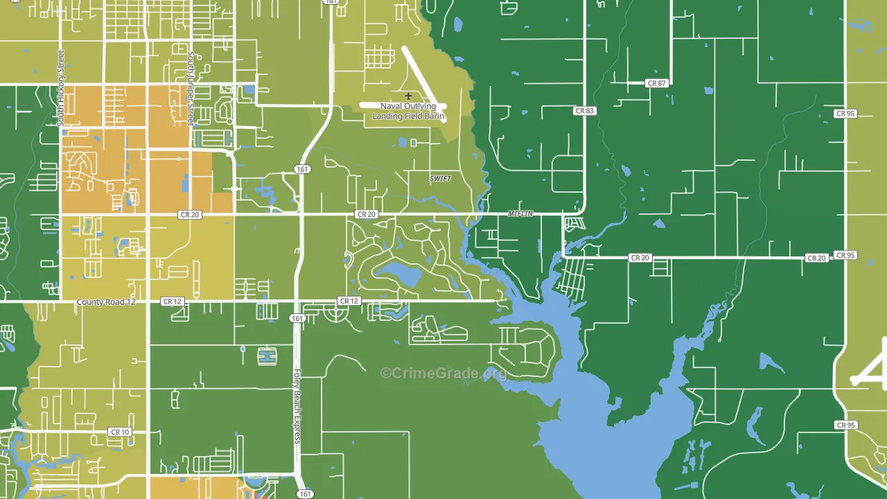 Miflin, AL Map of Vehicle Theft Rates