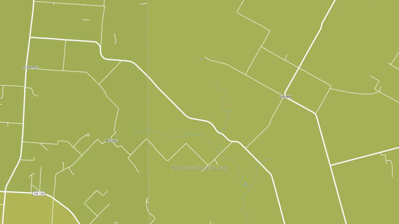 Miguel, TX Map of Vehicle Theft Rates