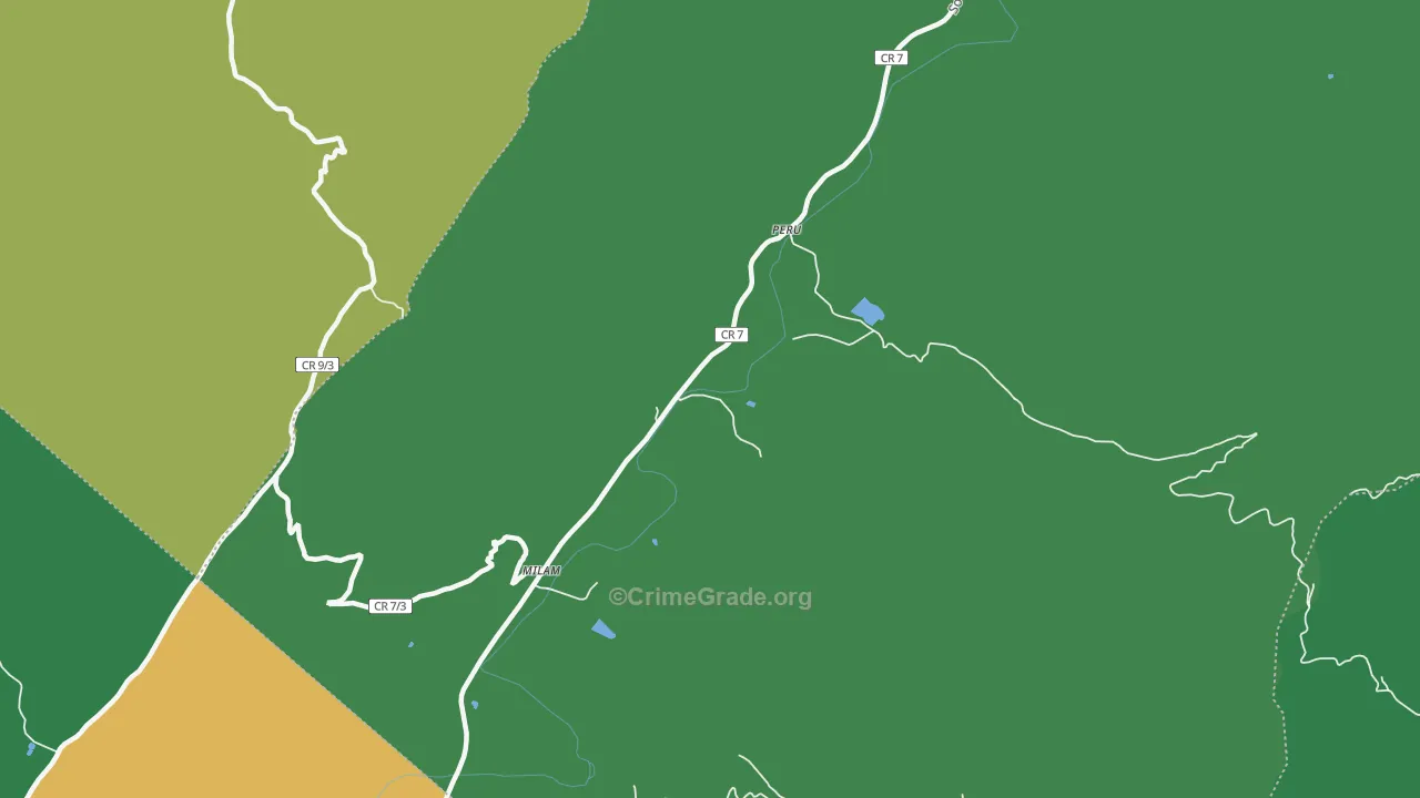 Milam, WV Map of Vehicle Theft Rates