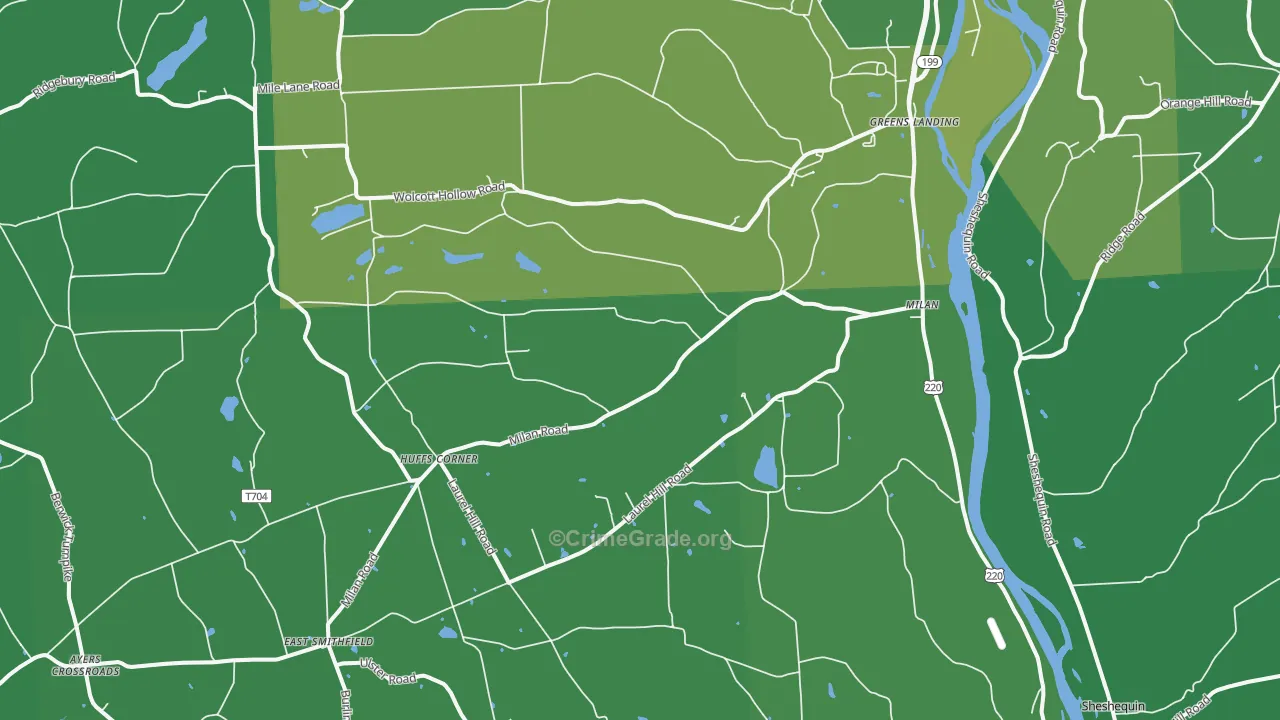 Milan, PA Map of Vehicle Theft Rates