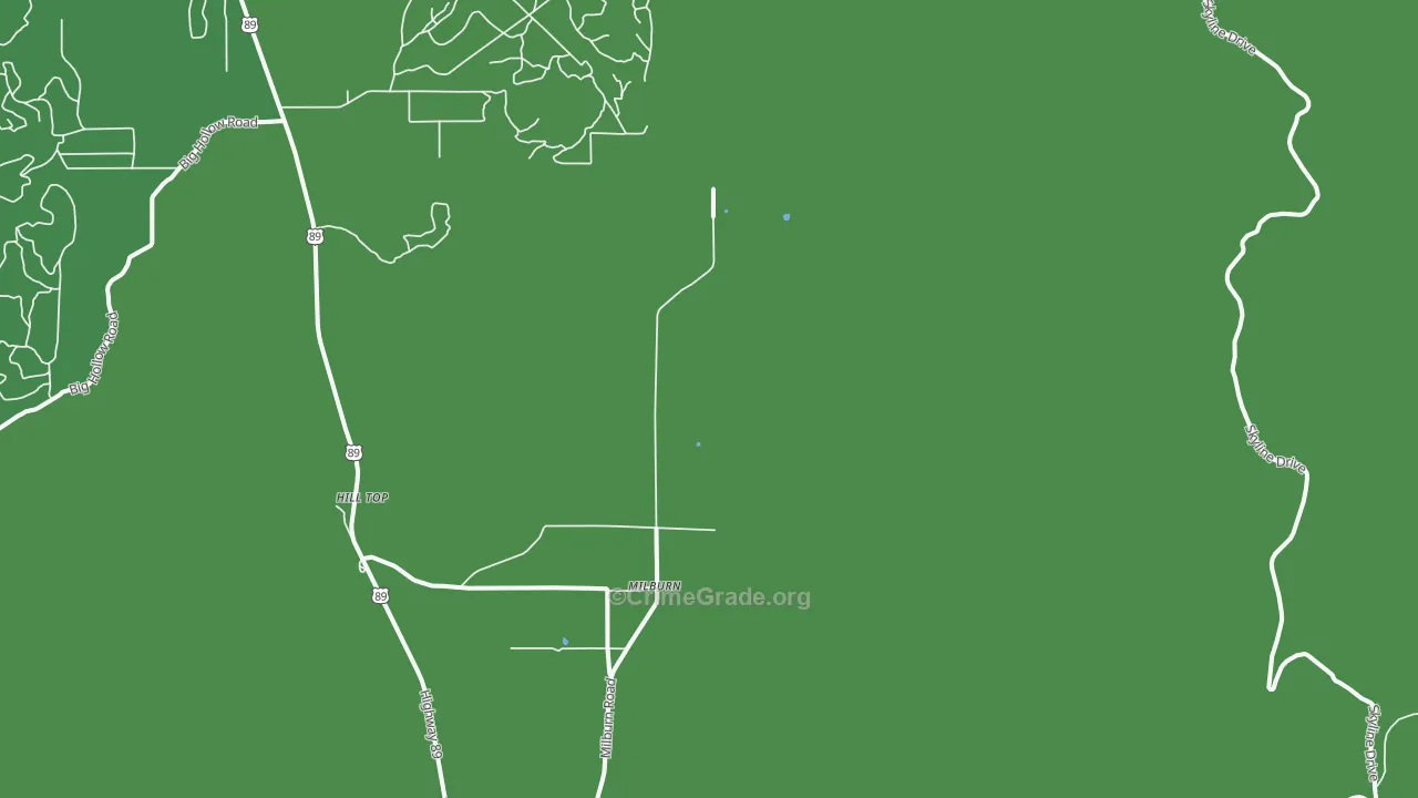 Milburn, UT Map of Vehicle Theft Rates