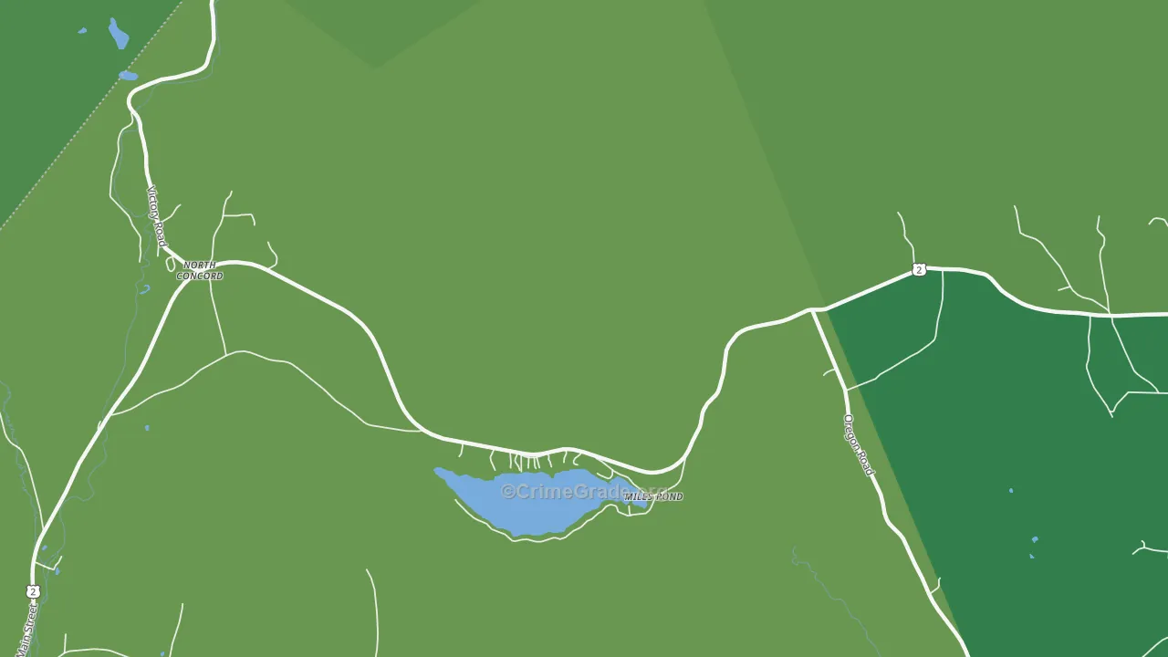 Miles Pond, VT Map of Vehicle Theft Rates