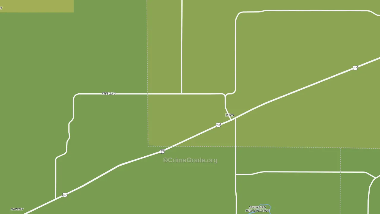 Miles, TX Map of Vehicle Theft Rates