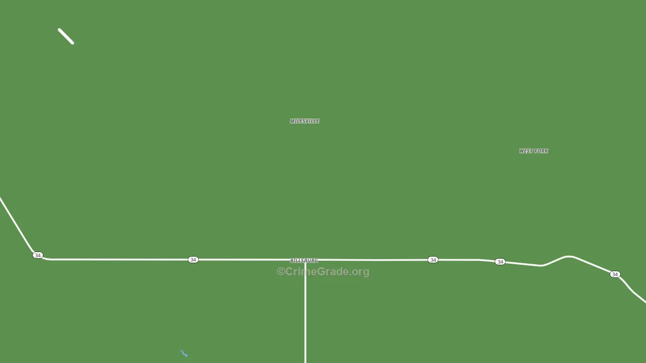 Milesville, SD Map of Vehicle Theft Rates