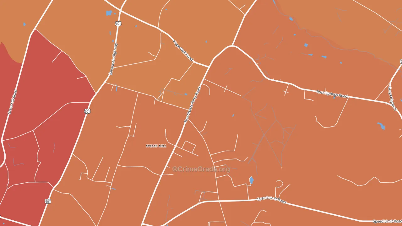 Miley, SC Map of Vehicle Theft Rates