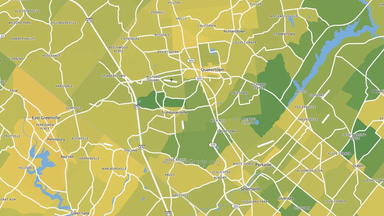 Milford Square, PA Map of Vehicle Theft Rates