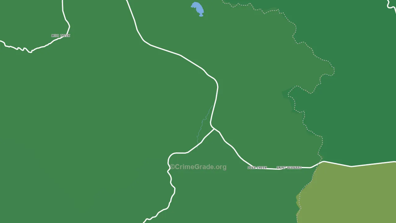 Mill Creek, CA Map of Vehicle Theft Rates