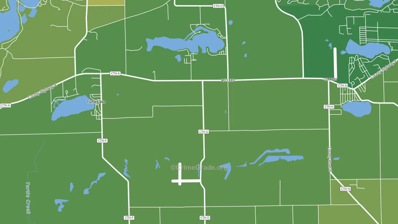 Millard, WI Map of Vehicle Theft Rates