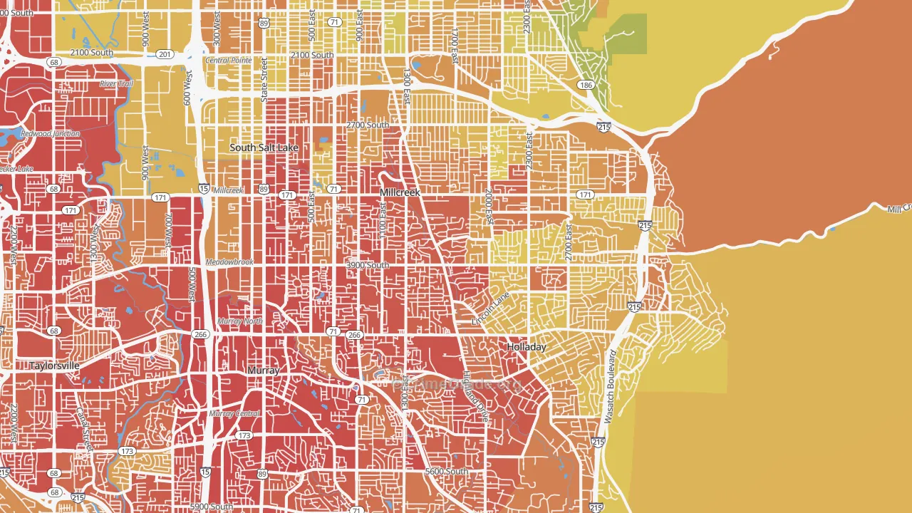 Millcreek, Salt Lake City, UT Map of Vehicle Theft Rates