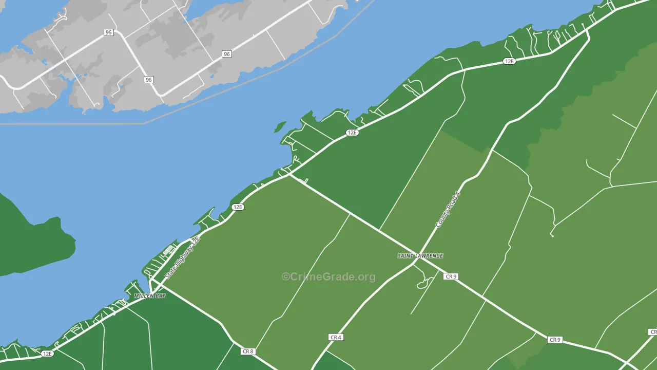 Millen Bay, NY Map of Vehicle Theft Rates