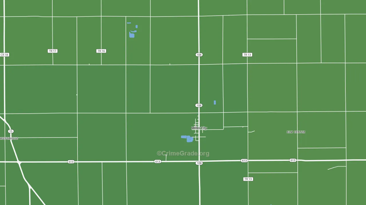Miller City, OH Map of Vehicle Theft Rates