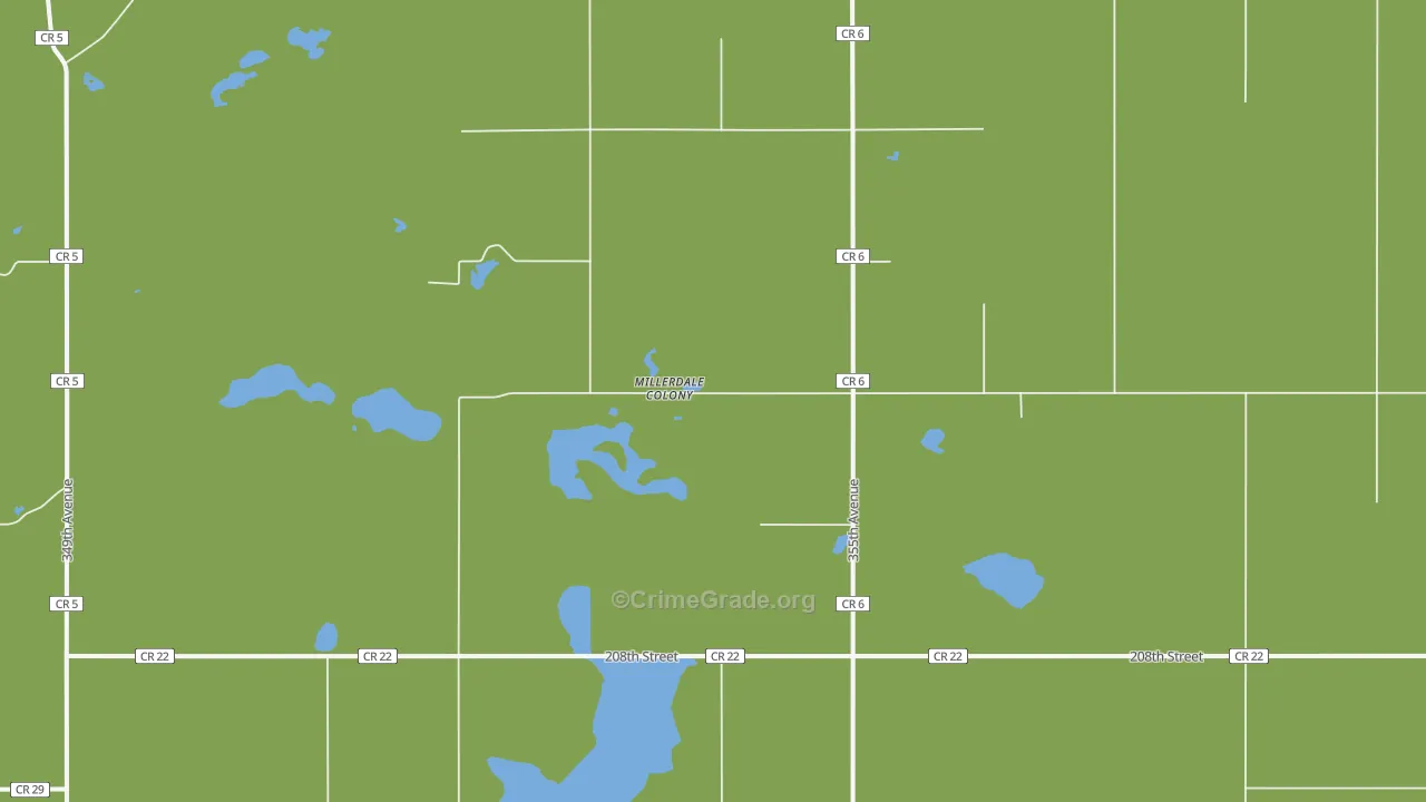 Miller Dale Colony, SD Map of Vehicle Theft Rates