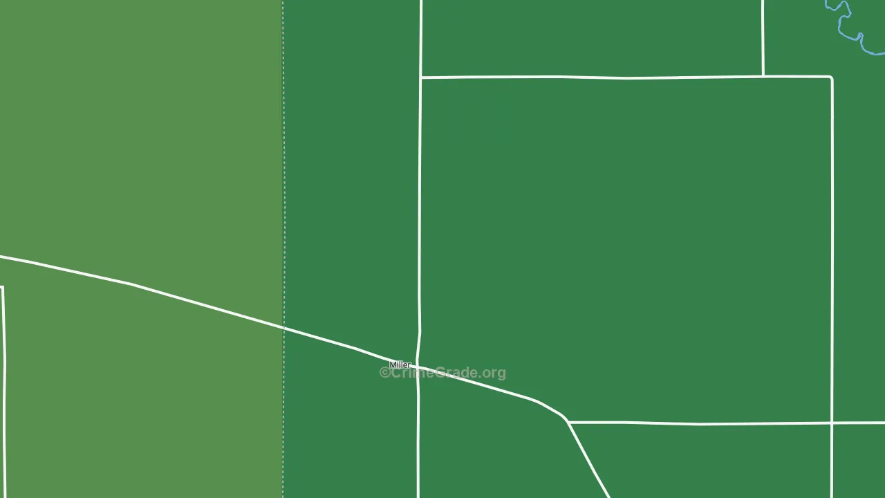 Miller, NE Map of Vehicle Theft Rates