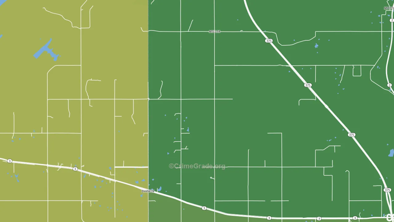Miller, OK Map of Vehicle Theft Rates