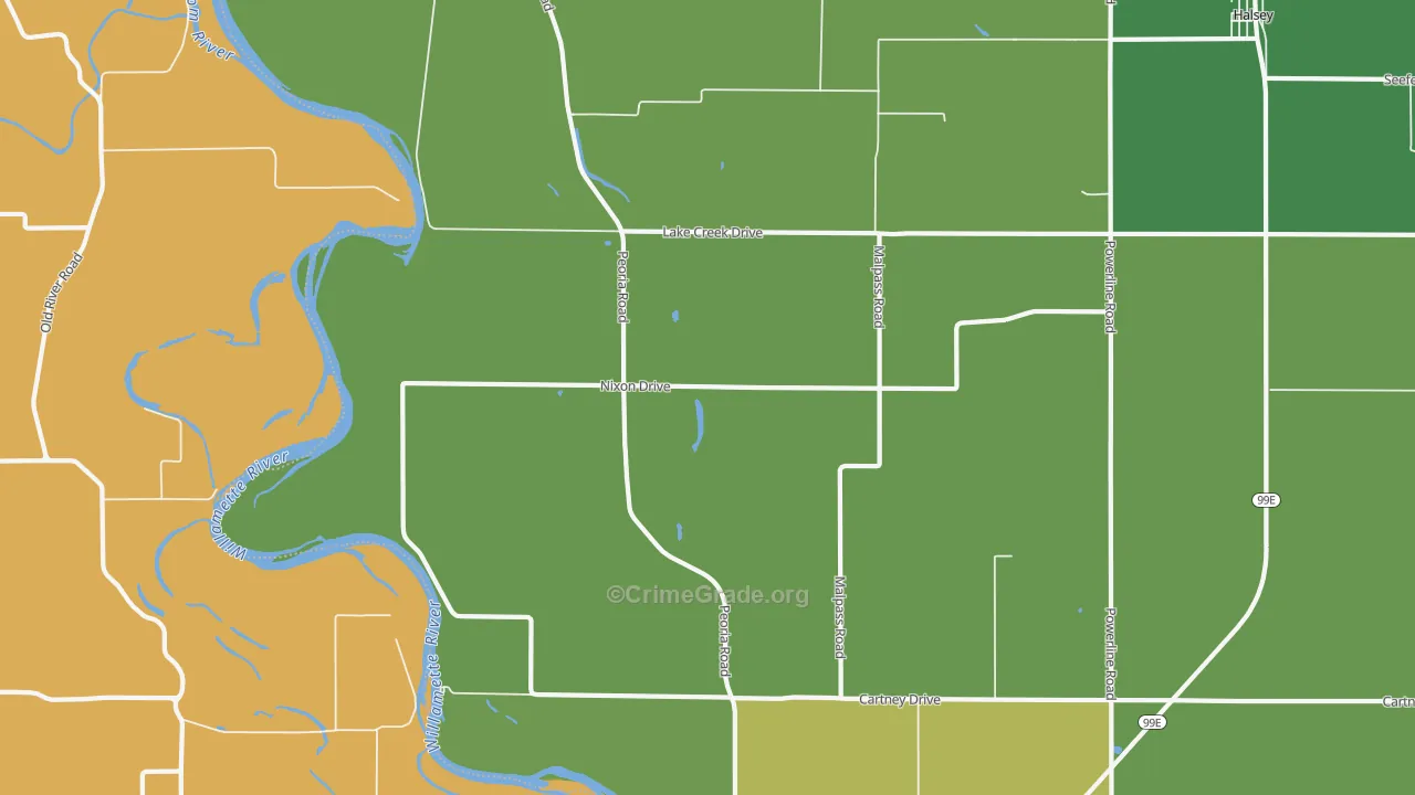 Miller, OR Map of Vehicle Theft Rates