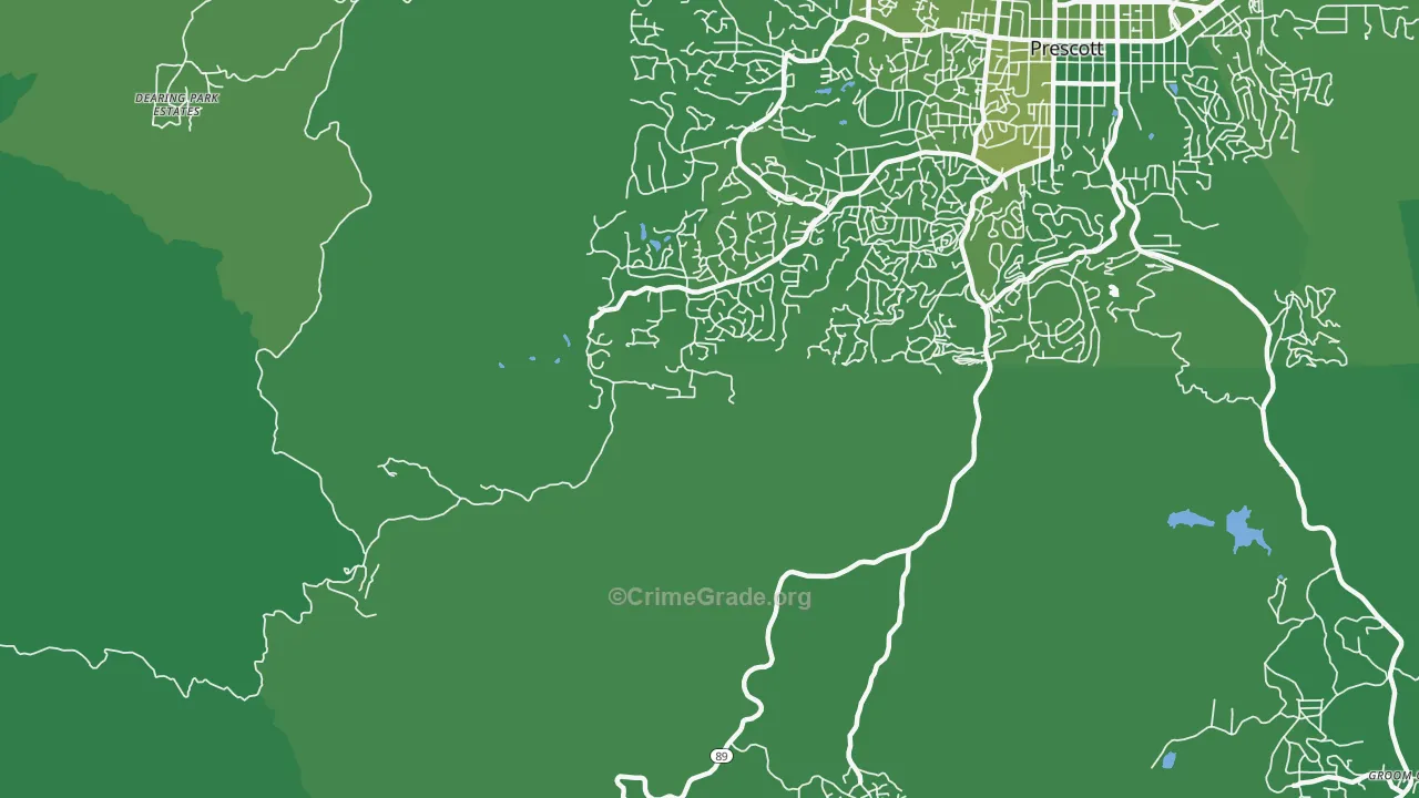 Miller Valley, AZ Map of Vehicle Theft Rates