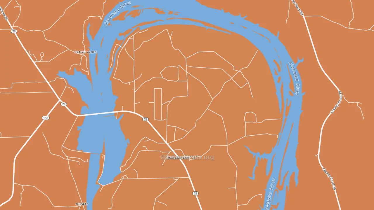 Millers Ferry, AL Map of Vehicle Theft Rates