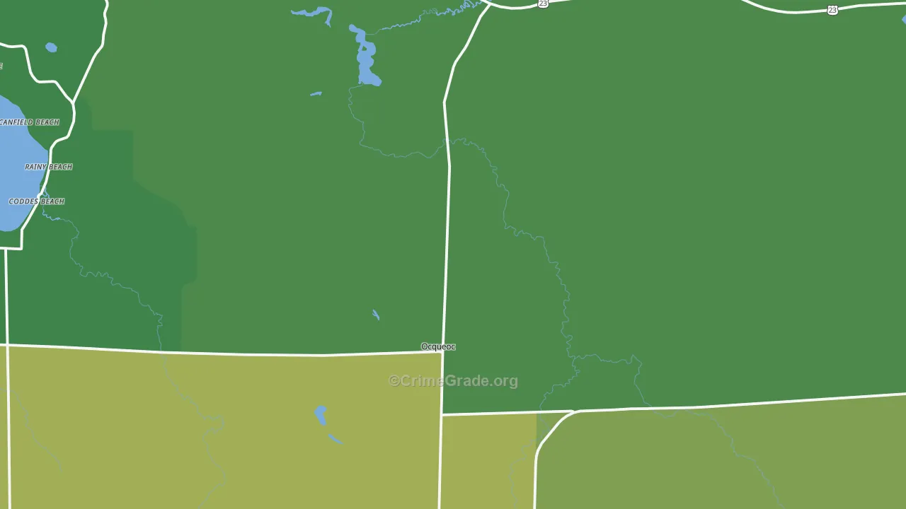 Millersburg, MI Map of Vehicle Theft Rates