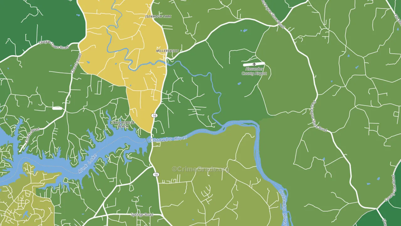 Millersville, NC Map of Vehicle Theft Rates