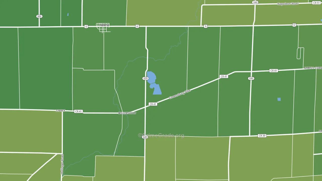 Millersville, OH Map of Vehicle Theft Rates