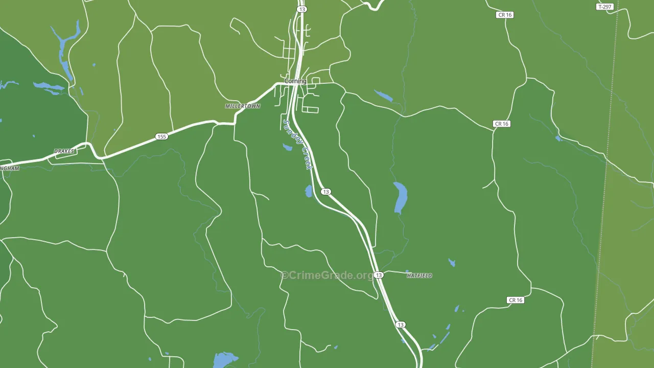 Millertown, OH Map of Vehicle Theft Rates