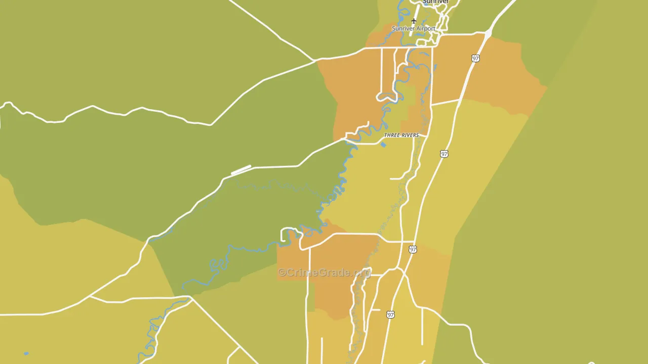 Millican, OR Map of Vehicle Theft Rates