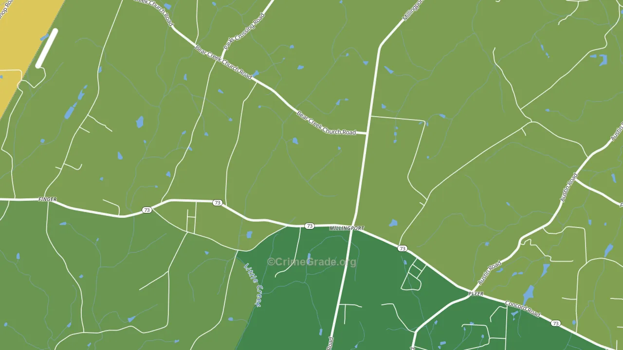Millingport, NC Map of Vehicle Theft Rates