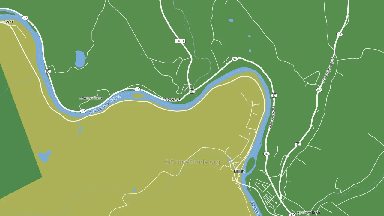 Millrift, PA Map of Vehicle Theft Rates