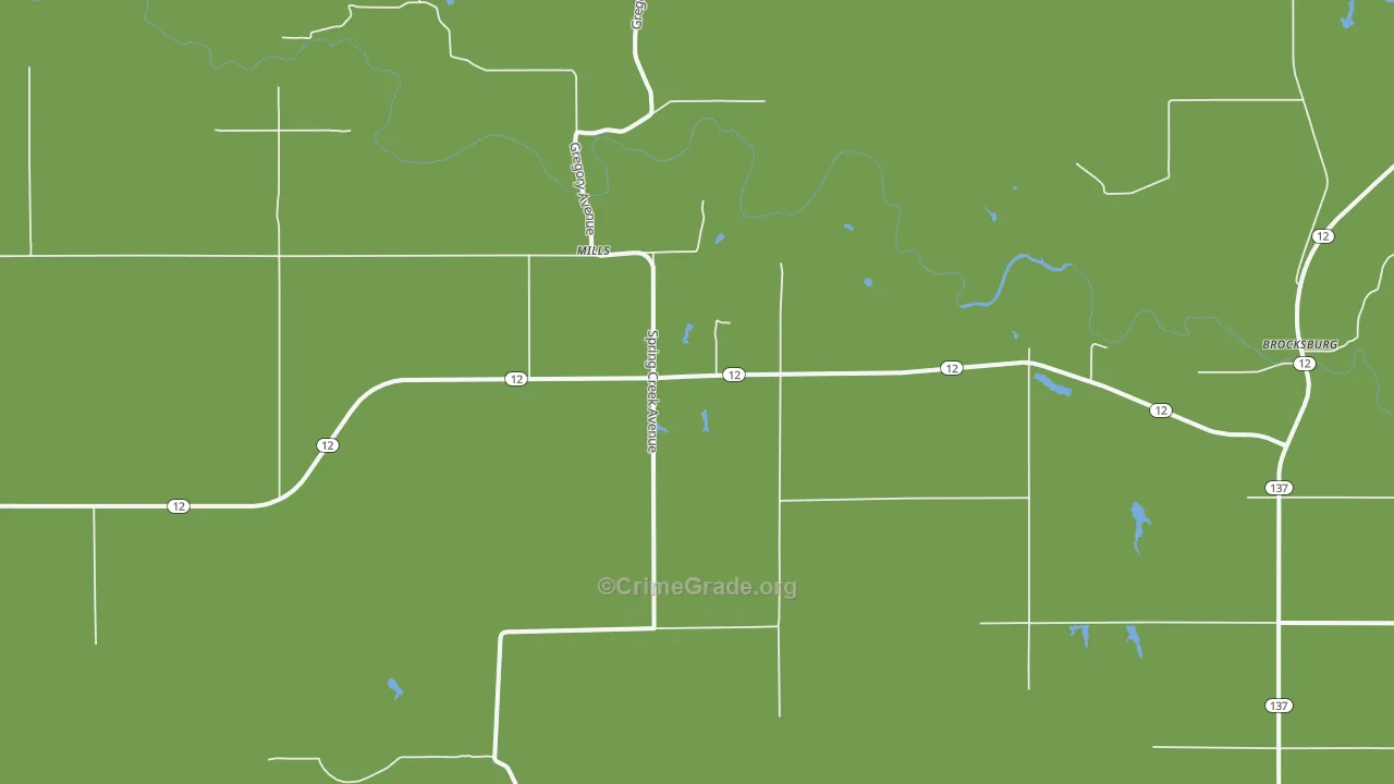 Mills, NE Map of Vehicle Theft Rates