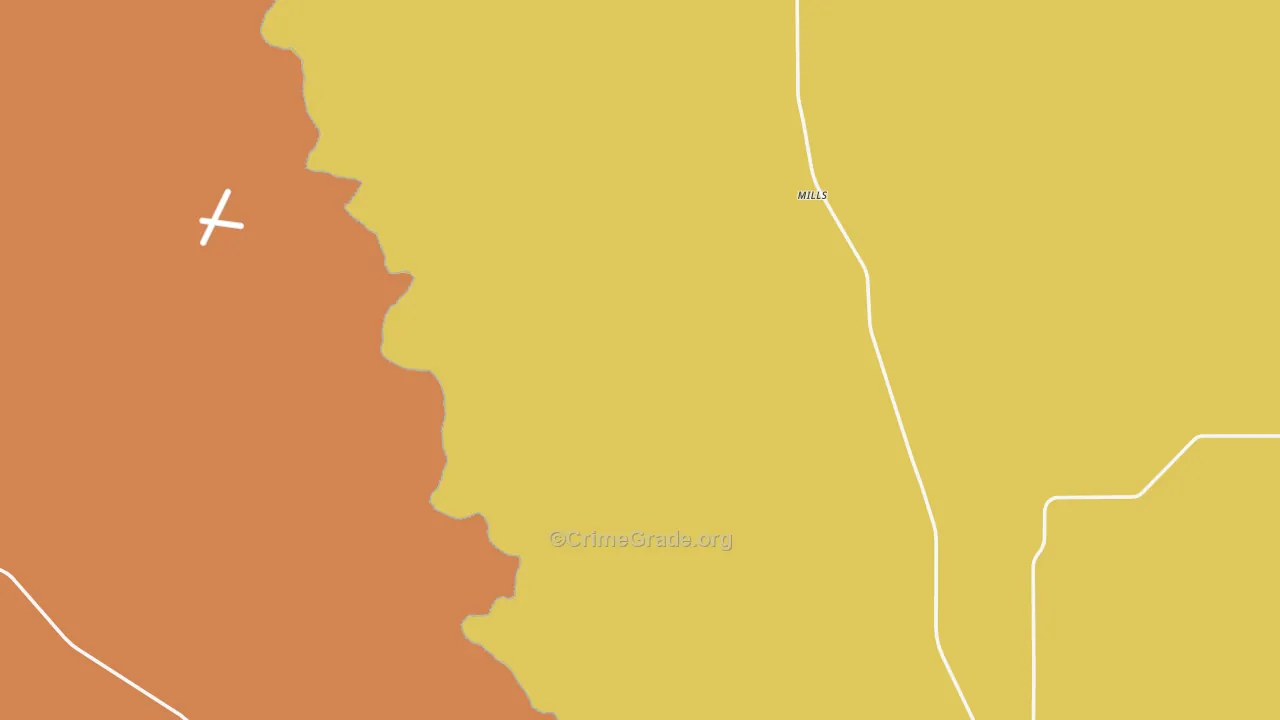 Mills, NM Map of Vehicle Theft Rates