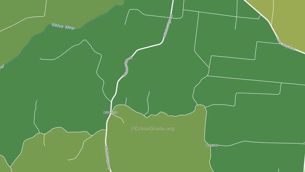 Millsfield, TN Map of Vehicle Theft Rates